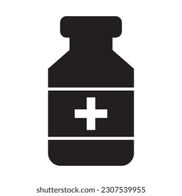 diseño del logotipo de la ilustración de la plantilla del vector del contenedor de medicamentos