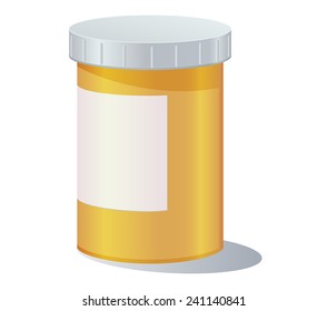 Medicine container with label vector