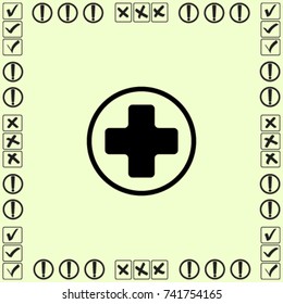 Medicine cross vector icon
