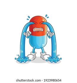medicine crying illustration. character vector