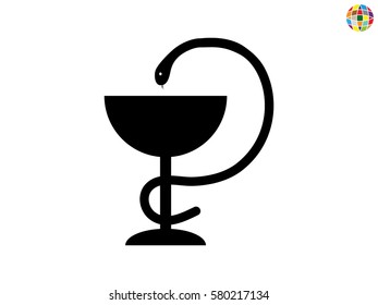 medicine cup, snake, icon, vector illustration eps10