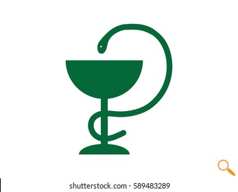 medicine cup, snake, icon, vector illustration eps10