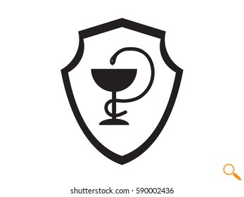 medicine cup, snake, icon, vector illustration eps10