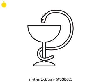 medicine cup, snake, icon, vector illustration eps10