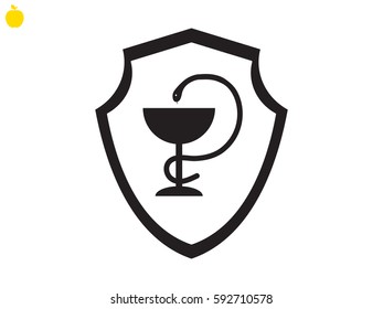 medicine cup, snake, icon, vector illustration eps10