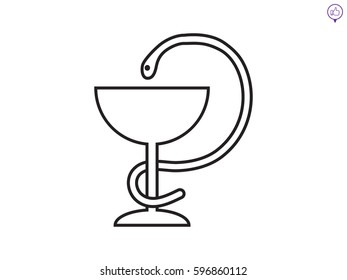 medicine cup, snake, icon, vector illustration eps10