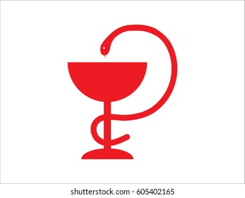 medicine cup, snake, icon, vector illustration eps10