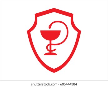 medicine cup, snake, icon, vector illustration eps10