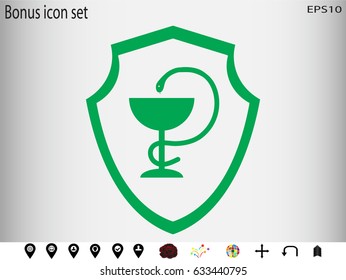 medicine cup, snake, icon, vector illustration eps10