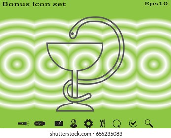 medicine cup, snake, icon, vector illustration eps10