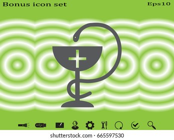 medicine cup, snake, icon, vector illustration eps10