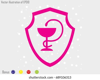 medicine cup, snake, icon, vector illustration eps10