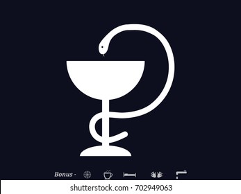 medicine cup, snake, icon, vector illustration eps10