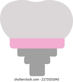 Medicine dental implant, illustration, vector on a white background.