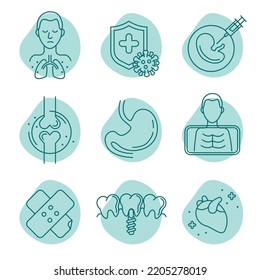 medicine dentistry gynecology laboratory healthy icons