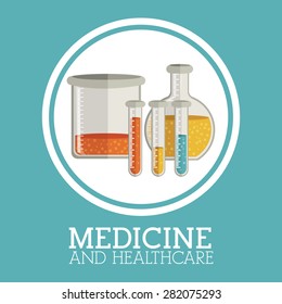 Medicine design over blue background, vector illustration