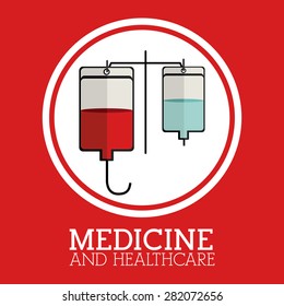 Medicine design over red background, vector illustration