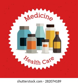 Medicine design over red background, vector illustration