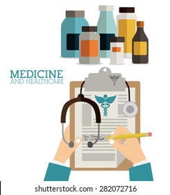 Medicine design over white background, vector illustration