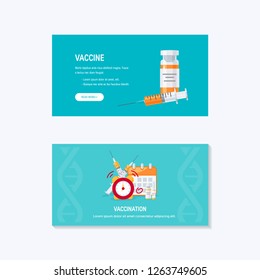 Medicine design for web banners, advertisement etc. UI horizontal template for drugstore or other medical websites in flat style