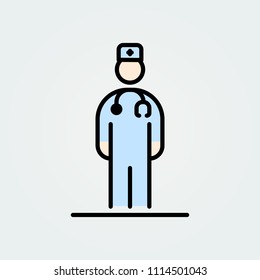 Medicine doctor icon avatar simple flat style illustration.
