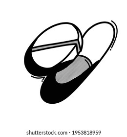 Icono del vector del doodle de medicina. Línea dibujada a mano en la ilustración del esbozo de dibujo.