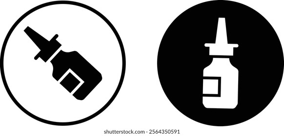 Medicine drop bottles icon set dropper and ampule realistic mockups. Vector containers of plastic and glass for eye drops and nose or nasal spray pipette or eyedropper and vial medical package design