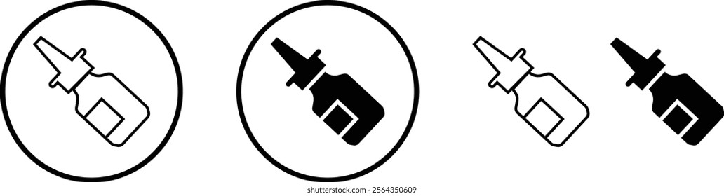 Medicine drop bottles icon set dropper and ampule realistic mockups. Vector containers of plastic and glass for eye drops and nose or nasal spray pipette or eyedropper and vial medical package design