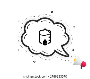 Medicine drop counter icon. Quote speech bubble. Medical equipment sign. Quotation marks. Classic drop counter icon. Vector