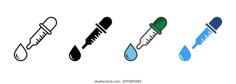 Medicine Dropper Icon Set Multiple Style Collection