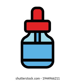 Icono del vector de línea simple de la cuentagotas de medicina. Simple señal de estilo de color para concepto móvil y diseño web.