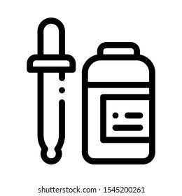 Medicine Dropper Supplements Icon Vector Thin Line. Contour Illustration