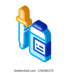 Medicine Dropper Supplements Icon Vector isometric sign. color isolated symbol illustration