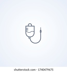 Medicine dropper, vector best gray line icon on white background, EPS 10