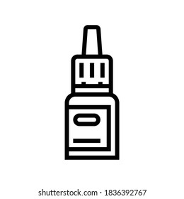 medicine drops bottle line icon vector. medicine drops bottle sign. isolated contour symbol black illustration