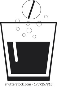 medicine, drug, tablet, icon, glass, cup, water