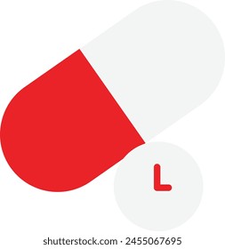 Medicine Drugs Capsule Icon Vector Flat Illustration