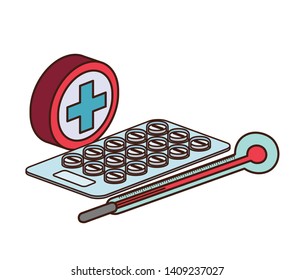 medicine drugs on white background