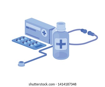 medicine drugs on white background