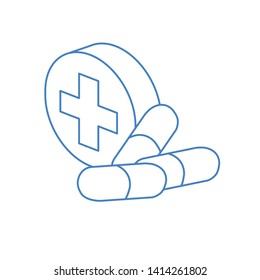 medicine drugs on white background