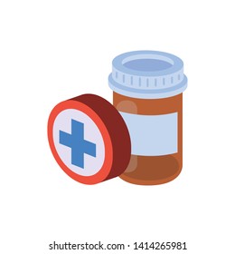 medicine drugs on white background