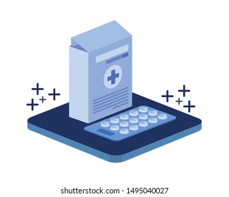 medicine drugs on white background