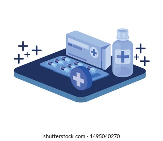 medicine drugs on white background