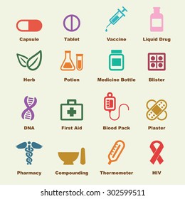 Medicine Elements, Vector Infographic Icons