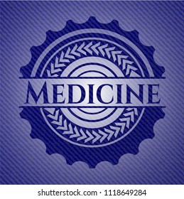 Medicine emblem with denim high quality background