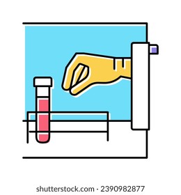 experimento de medicina probando el vector del icono de color. signo de prueba del experimento de medicina. ilustración de símbolo aislado