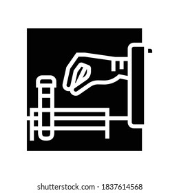 Medizin Experiment Test der Glyphsymbol Vektorgrafik. Testzeichen für Arzneimittelversuche. isoliertes Kontursymbol