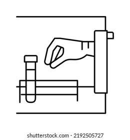 medicine experiment testing line icon vector. medicine experiment testing sign. isolated contour symbol black illustration