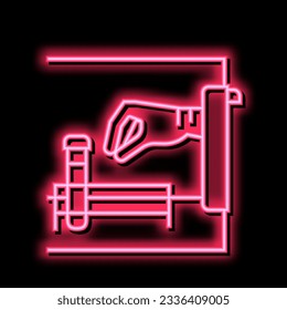 medicine experiment testing neon light sign vector. medicine experiment testing sign. isolated symbol illustration