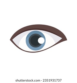 Medicine eye icon flat vector. Sight view. Look eyeball isolated